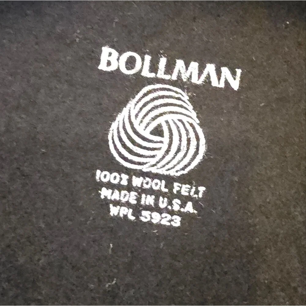 Vintage Bollman Black Wool Felt Church Derby Hat
